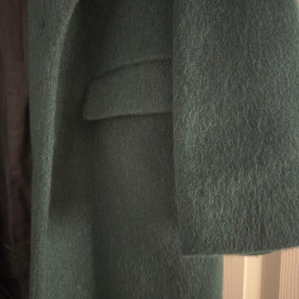 ZARA Manteco Wool Blend Coat Oversized Dark Green Minimalist Cozy Jacket XS - Picture 3 of 7